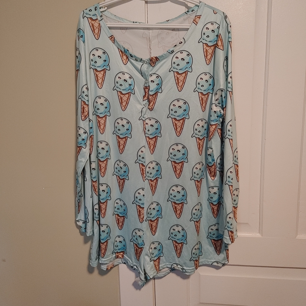 Ice Cream Print Pajama Set